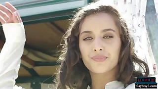 Perfect big round ass MILF model Uma Jolie strips in the adjacent to be worthwhile be required of a van be required of Coquette